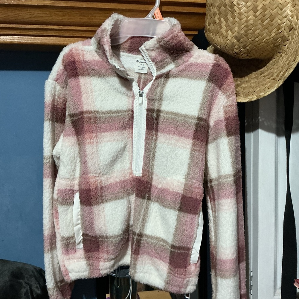 No Boundaries Cozy Pink and Cream Teddy Jacket